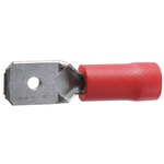 Cosses plate 6.3mm rouge male les 10