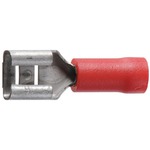 Cosses plate 6.3mm rouge femelle les 10