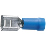 Cosses plate 6.3mm bleu femelle les 10