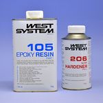 WEST SYSTEM Resine epoxy 105 + durcisseur 206 Pack A 1,2Kg West System