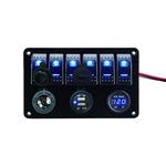 BIGSHIP Tableau électrique 12V 6 inter. LED +USB+voltmètre Aucune