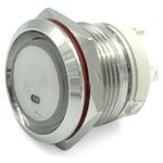 TREM bouton poussoir étanche inox Mom/ Off Rouge, 20A en 5-2 Trem