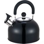 Bouilloire inox à sifflet métallisée noir 2,5 L Euroaccessoires