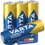 VARTA Pile alcaline LR06 - AA Longlife Power - Blister de 4 Varta