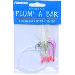 FLASHMER Bas de ligne plum'a bar 5 ham 2/0 rouge/jaune
