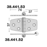 BIGSHIP Charnière inox 74x37mm BigShip