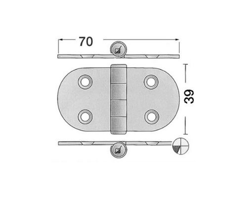 BIGSHIP Charnière inox 74x39mm BigShip BIGSHIP Charnière inox 74x39mm BigShip