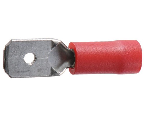 Cosses plate 6.3mm rouge male les 10 Cosses plate 6.3mm rouge male les 10