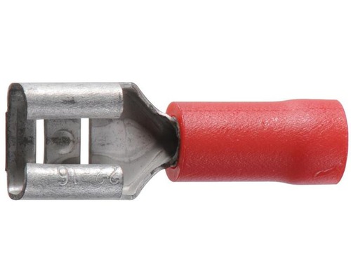 Cosses plate 6.3mm rouge femelle les 10 Cosses plate 6.3mm rouge femelle les 10