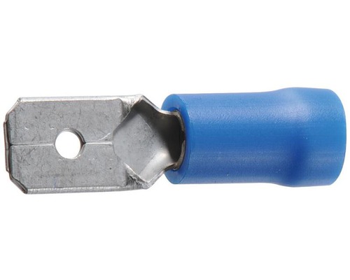 Cosses plate 6.3mm bleu male les 10 Cosses plate 6.3mm bleu male les 10