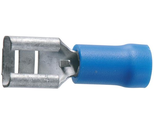Cosses plate 6.3mm bleu femelle les 10 Cosses plate 6.3mm bleu femelle les 10