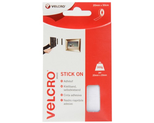 VELCRO® Ruban adhésif auto-agrippant blanc 20mmx 0,5m VELCRO® VELCRO® Ruban adhésif auto-agrippant blanc 20mmx 0,5m VELCRO®