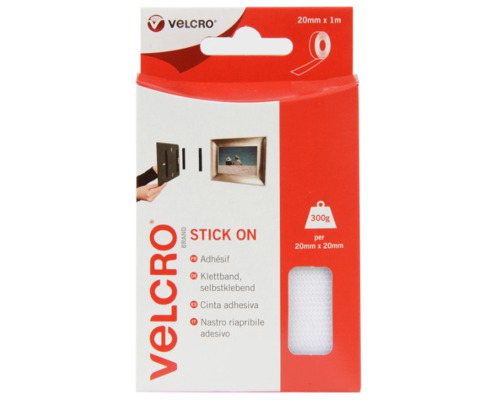 VELCRO® Ruban adhésif auto-agrippant blanc 20mmx1m VELCRO® VELCRO® Ruban adhésif auto-agrippant blanc 20mmx1m VELCRO®