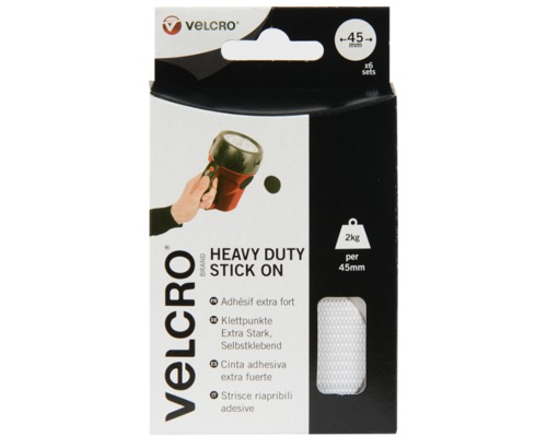 VELCRO® Pastille adhésive auto-agrippante EXTRA FORT BLC Ø45 VELCRO® VELCRO® Pastille adhésive auto-agrippante EXTRA FORT BLC Ø45 VELCRO®