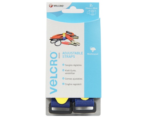 VELCRO® Sangle ajustable bleue 25mm x 92cm (x2) VELCRO® VELCRO® Sangle ajustable bleue 25mm x 92cm (x2) VELCRO®