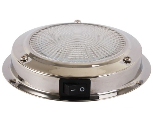 Plafonnier LED inox Ø ext. 168mm Ø verre 150mm Aucune