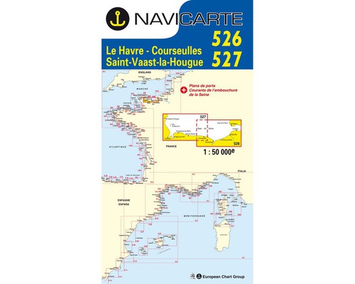 NAVICARTE Carte double n°526 et 527 Le Havre, St Vaast, La H Navicarte NAVICARTE Carte double n°526 et 527 Le Havre, St Vaast, La H Navicarte