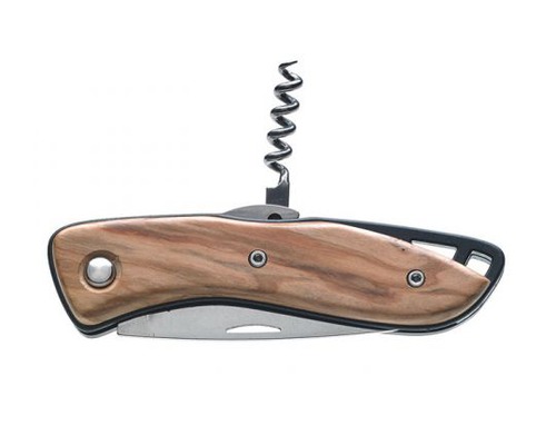 WICHARD Couteau aquaterra bois lame lisse avec tire bouchon Wichard