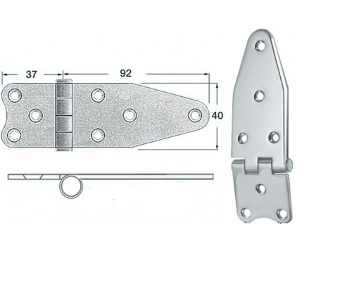 BIGSHIP Charnière inox 127x40mm BigShip BIGSHIP Charnière inox 127x40mm BigShip