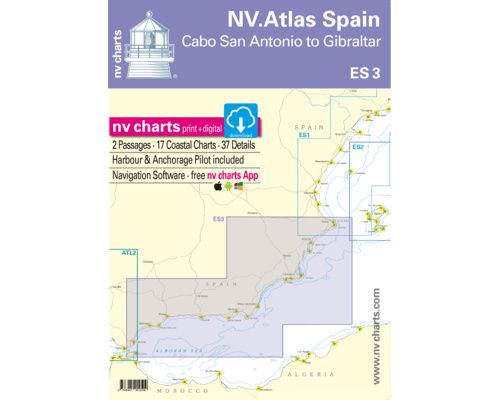 NV Charts Atlas Espagne Cabo San Antonio to Gibraltar ES3 NV Charts NV Charts Atlas Espagne Cabo San Antonio to Gibraltar ES3 NV Charts