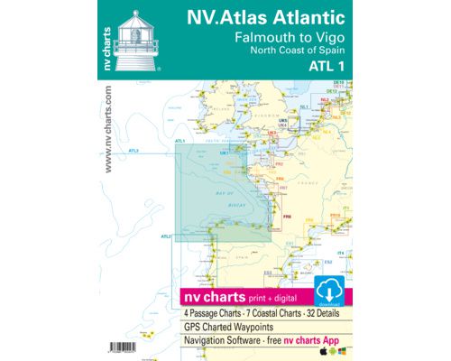 NV Charts ATLAS Atlantic Falmouth to Vigo ATL1 NV Charts NV Charts ATLAS Atlantic Falmouth to Vigo ATL1 NV Charts