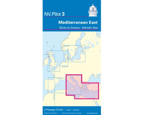 NV CHARTS Pilot 3 Carte marine Hauturière Mediterranée Est NV Charts