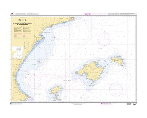 SHOM 7661 à plat de Cabo de la Nao à Barcelona et Islas Bale Shom SHOM 7661 à plat de Cabo de la Nao à Barcelona et Islas Bale Shom