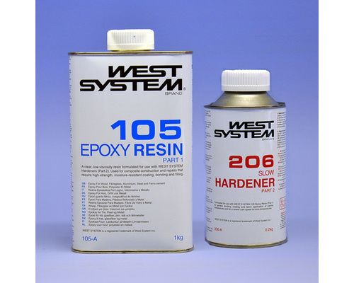 WEST SYSTEM Resine epoxy 105 + durcisseur 206 Pack A 1,2Kg West System