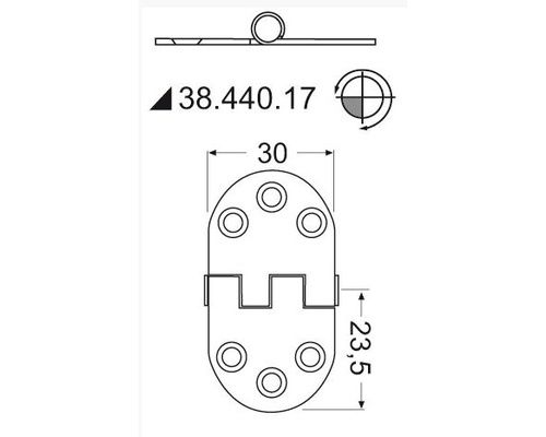 OSCULATI Charnière nœud saillant 2 mm 47x30 mm Osculati OSCULATI Charnière nœud saillant 2 mm 47x30 mm Osculati