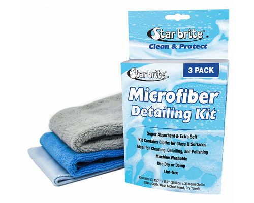 STAR BRITE kit de 3 microfibres pour surfaces vitrées 40x40c Star brite STAR BRITE kit de 3 microfibres pour surfaces vitrées 40x40c Star brite