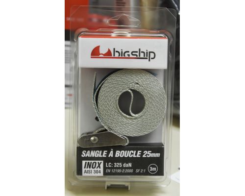 BIGSHIP Sangle à boucle inox 25mm - 3m BigShip