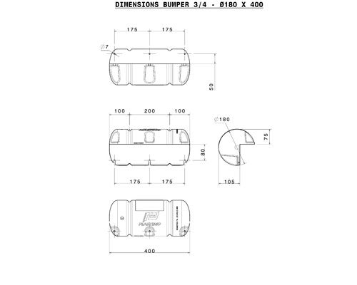 PLASTIMO DEFENSE/BUMPER STD 3/4 180X400BLEU Plastimo PLASTIMO DEFENSE/BUMPER STD 3/4 180X400BLEU Plastimo