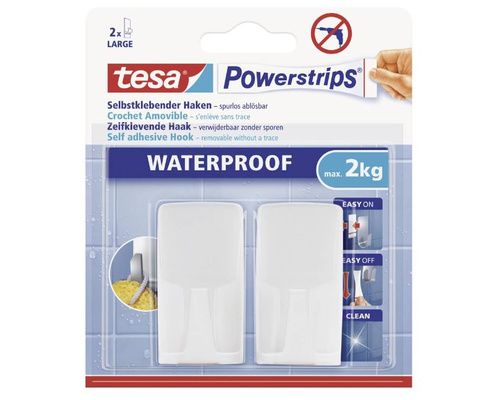 TESA Crochets Rectangulaire plastique Waterproof (X2) Tesa TESA Crochets Rectangulaire plastique Waterproof (X2) Tesa