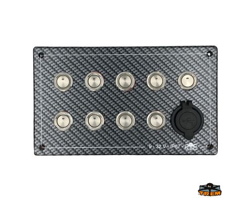 TREM Tableau electrique 7 inter, 3 poussoirs + USB Trem