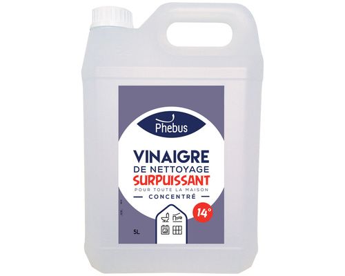 PHEBUS Vinaigre de nettoyage surpuissant à 14° - 5 litres PHEBUS