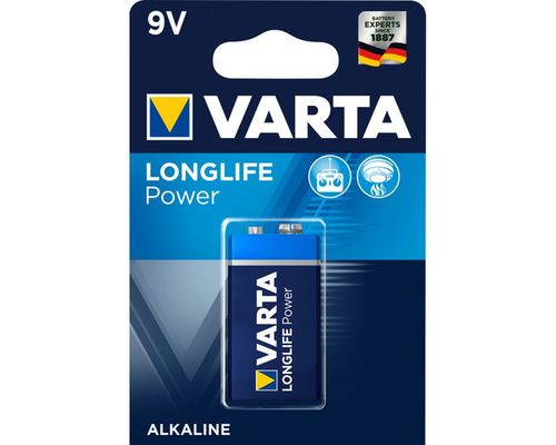 VARTA Pile alcaline 9 V 6LR61 Longlife Power - En blister Varta VARTA Pile alcaline 9 V 6LR61 Longlife Power - En blister Varta