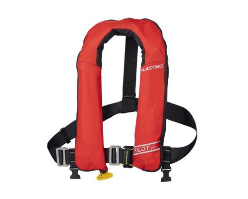 PLASTIMO GILET GF PILOT 180 AUTO UML PS ROUGE + HRN + SC Plastimo