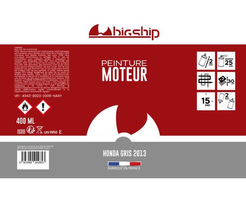 Bombe de peinture Honda gris 2013 400 ml