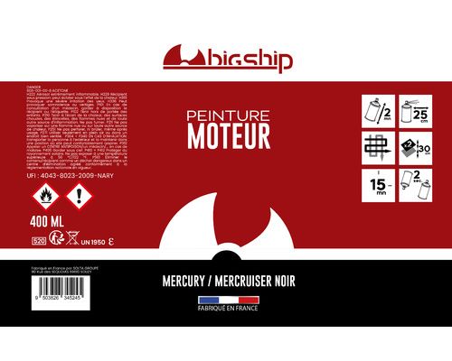 Bombe de peinture Mercury/Mercruiser noir 400 ml