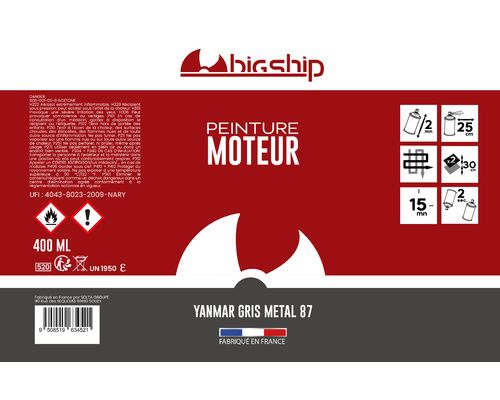 Bombe de peinture Yanmar gris métallisé BigShip Bombe de peinture Yanmar gris métallisé BigShip
