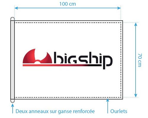 BIGSHIP Pavillon horizontal 100x70cm BigShip