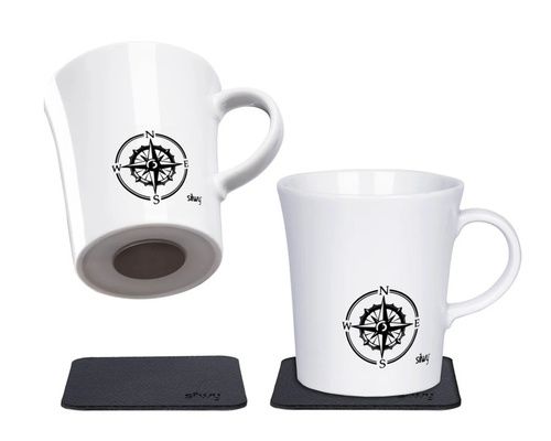 SILWY Tasses aimantés en porcelaine avec anse motif WANDERLU SILWY SILWY Tasses aimantés en porcelaine avec anse motif WANDERLU SILWY