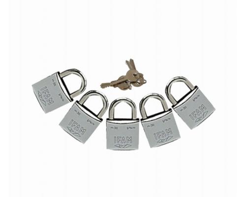 IFAM Cadenas chromés M-30 mêmes clés les 5 Ifam IFAM Cadenas chromés M-30 mêmes clés les 5 Ifam