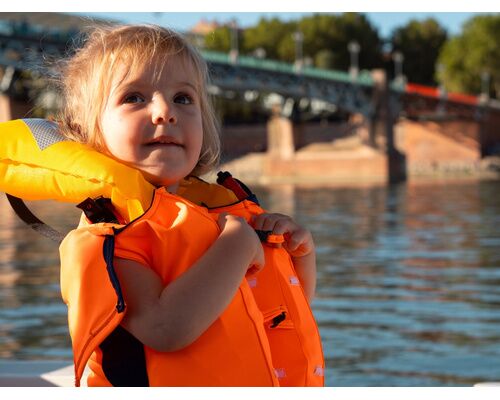 FLOATEE Gilet de sauvetage enfant Orange 22-30kg manches cou