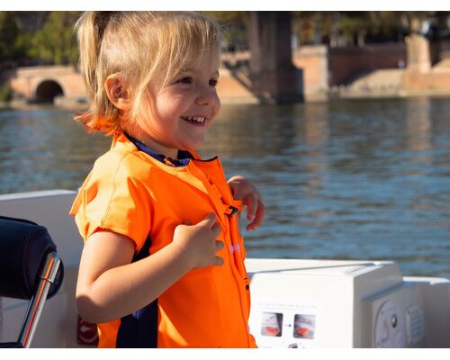FLOATEE Gilet de sauvetage enfant Orange 22-30kg manches cou
