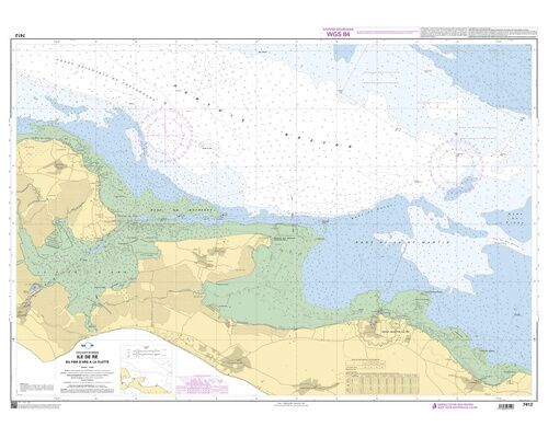 SHOM 7412L Carte Pliée:Ile De Re-Du Fier D'Ars A La Flotte