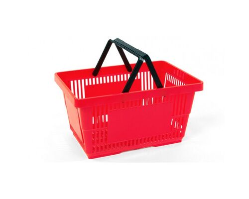 Panier magasin 28 litres 2 poignées rouge