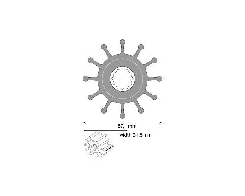JABSCO Turbine Øext 57.1mm ep 31.5mm 1210-0001 (MT107) Jabsco JABSCO Turbine Øext 57.1mm ep 31.5mm 1210-0001 (MT107) Jabsco