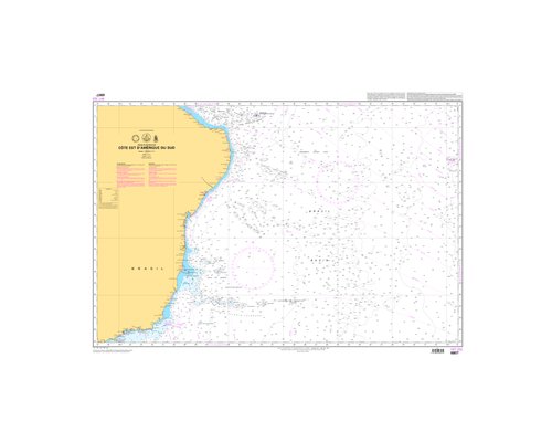 SHOM 6807 à plat Côté Est Amérique du Sud Shom SHOM 6807 à plat Côté Est Amérique du Sud Shom
