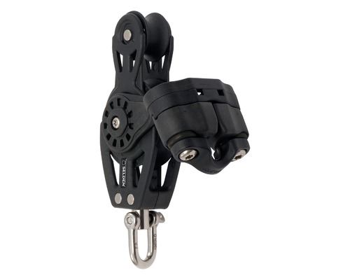 SELDEN Poulie violon à billes à émerillon avec taquet Ø40mm Selden SELDEN Poulie violon à billes à émerillon avec taquet Ø40mm Selden